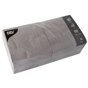 PAPSTAR Serviettes, 320 x 320 mm, 3 couches, gris