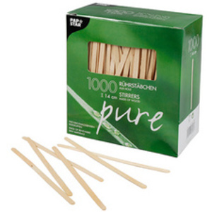 PAPSTAR Touillette 'pure', longueur: 110 mm, en bois