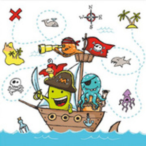 PAPSTAR Serviette à motif 'Pirates', 330 x 330 mm