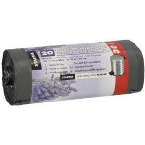 STARPAK Sac poubelle parfumé, LDPE, 30 litres, gris