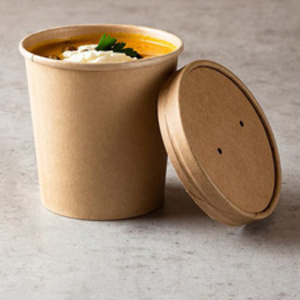 PAPSTAR Gobelet à soupe 'pure', rond, 180 ml, brun