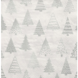 PAPSTAR Serviette à motif de Noël 'Pine Forest', argent