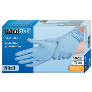 HYGONORM Gant nitrile 'SAFE LIGHT', M, bleu