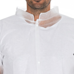 HYGONORM Blouse visiteur LIGHT avec boutons pression, blanc