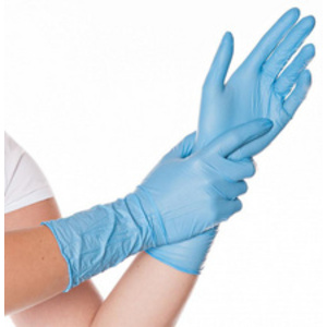 HYGOSTAR Gant nitrile SAFE LONG, M, sans poudre, bleu