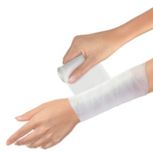 Lifemed Bande de gaze élastique, 60 mm x 4,0 m, blanc