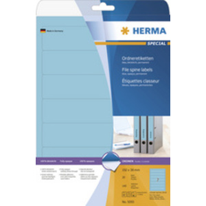 HERMA Etiquette pour classeur SPECIAL, 192 x 38 mm, bleu