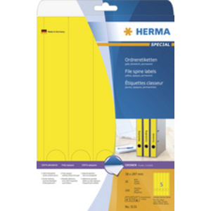 HERMA Etiquette dos de classeur SPECIAL, 38 x 297 mm, jaune
