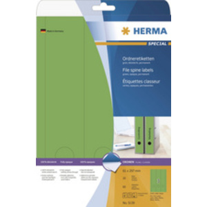 HERMA Etiquette dos de classeur SPECIAL, 61 x 297 mm, bleu