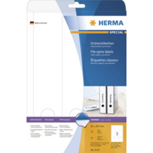 HERMA Etiquette dos de classeur SPECIAL, 61 x 297 mm, blanc