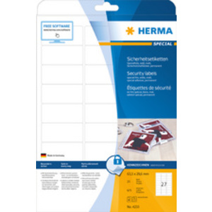 HERMA Etiquette de sécurité SPECIAL, 63,5 x 29,6 mm, blanc