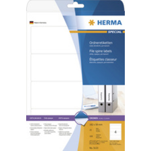 HERMA Etiquette dos de classeur SPECIAL, 192 x 59 mm, blanc