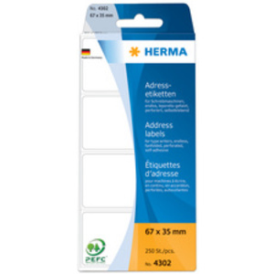 HERMA Etiquette d'adresse, 95 x 48 mm, plié en zigzag, blanc