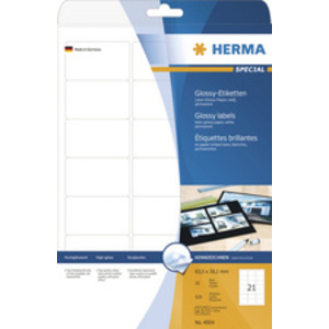 HERMA Etiquette brillante SPECIAL, 63,5 x 38,1 mm, blanc