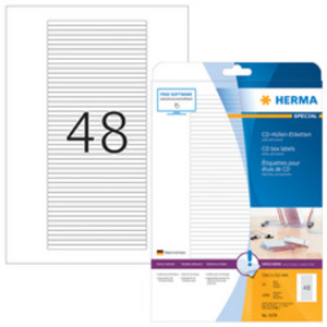 HERMA Etiquette pour étuis de CD SPECIAL, 114,3 x 5,5 mm