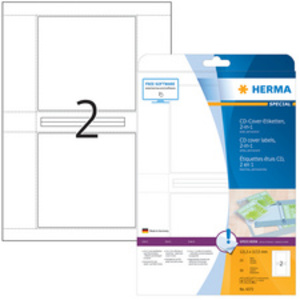 HERMA Etiquette pour étuis de CD SPECIAL, 114,3 x 5,5 mm