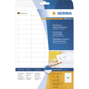 HERMA Etiquette couvrante/correctrice SPECIAL,64,6 x 33,8 mm