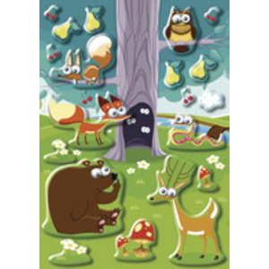 HERMA Sticker MAGIC 'Familles de pandas et de zèbres', Foam