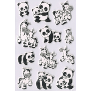 HERMA Sticker MAGIC 'Familles de pandas et de zèbres', Foam