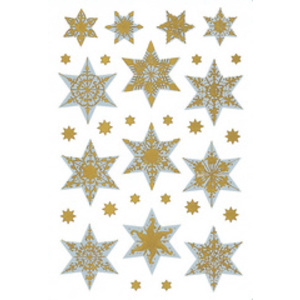 HERMA Sticker de Noël DECOR 'étoiles', or, holographie