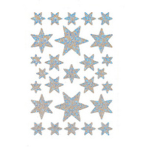 HERMA Sticker de Noël DECOR 'étoiles', argent, film irisé
