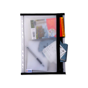 HERMA Pochette à fermeture à zip, perforée, A4, noir