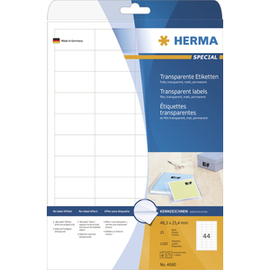 HERMA Etiquette en film SPECIAL, 210 x 297 mm, transparent