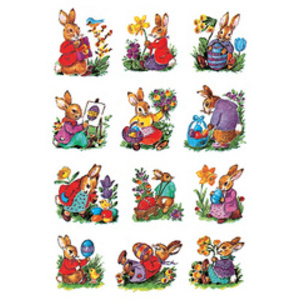 HERMA Stickers de Pâques DECOR 'Lapins nostalgiques'