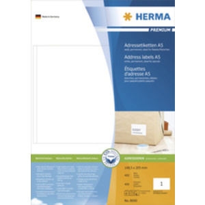 HERMA Etiquette universelle PREMIUM, 148,5 x 205 mm, blanc