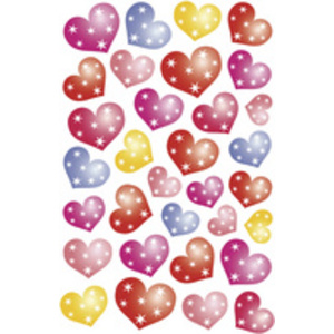HERMA Sticker MAGIC 'Coeurs rouge et argent', Glittery