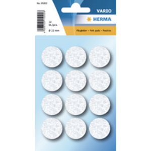 HERMA Patins de feutre autocollants, diamètre: 22 mm, blanc