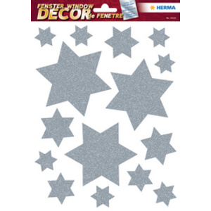 HERMA Image de Noël pour fenêtre 'étoiles', argent