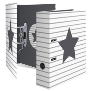 HERMA Classeur à levier 'Stars', gris avec bordure, A4