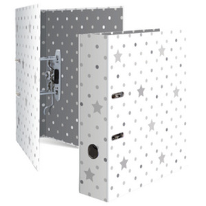 HERMA Classeur à levier 'Stars', gris avec des étoiles