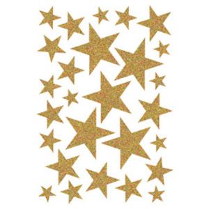 HERMA Autocollants de Noel MAGIC 'étoiles or', pailletté