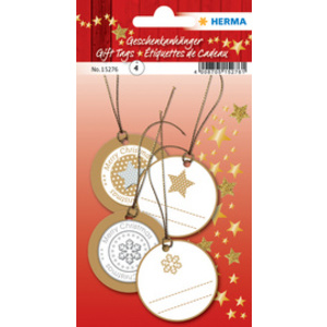 HERMA Etiquette pour cadeau de Noël 3D, rond, or
