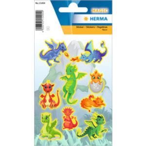 HERMA Sticker MAGIC 'Dragons', en plastique, fluo