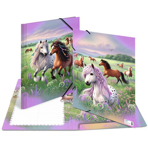 HERMA Chemise à élastique 'Le monde des chevaux', carton, A3