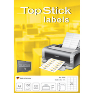 TOP STICK Etiquette universelle, 210 x 297 mm, blanc  - 46668