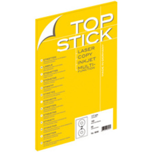 TOP STICK Etiquette CD/DVD, diamètre: 117 mm, blanc