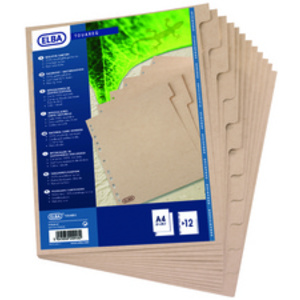 Oxford Intercalaires Touareg, uni, 12 touches, format A4