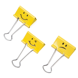 RAPESCO Pince double clip, (L)32 mm, jaune, émotic'ne