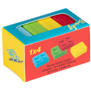 WEDO Gomme en plastique brique 'BRICKY', set de 4