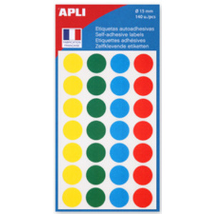APLI Pastille de signalisation, diamètre: 15 mm, assorti  - 48970