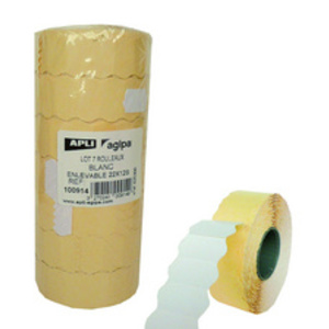 APLI Etiquette pour pince à étiqueter, 26 x 16 mm, blanc  - 46333