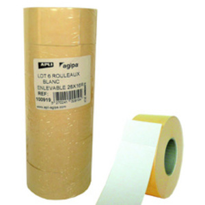 APLI Etiquette pour pince à étiqueter, 26 x 16 mm, blanc  - 46787