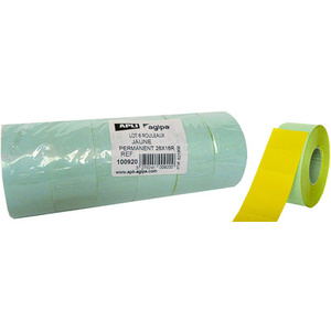 APLI Etiquette pour pince à étiqueter, 26 x 16 mm, jaune