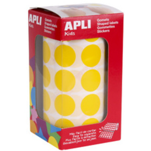 APLI Kids Gommette de couleur en rouleau, jaune