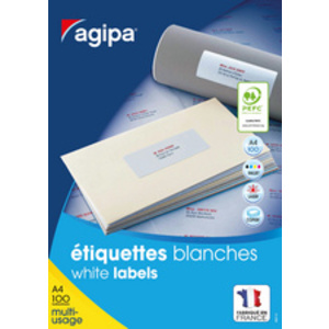 agipa Etiquette universelle, 63,5 x 46,6 mm, blanc