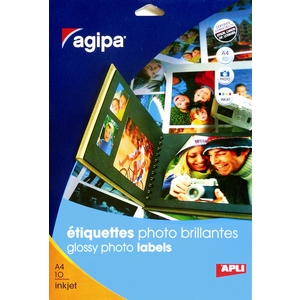 APLI Etiquette photo brillante, 210 x 297 mm, blanc